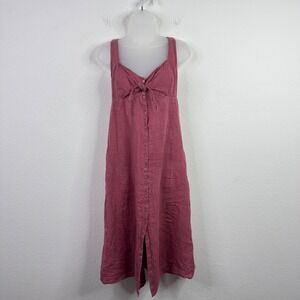 Zyga Lin'n Laundry Dress 40/12 Burgundy Linen Boho Cottagecore Romantic Coastal